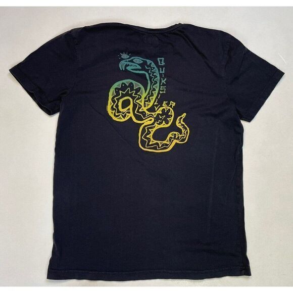 Quiksilver Snake Graphic T-shirt Men Medium Black Short Sleeve - Picture 1 of 6